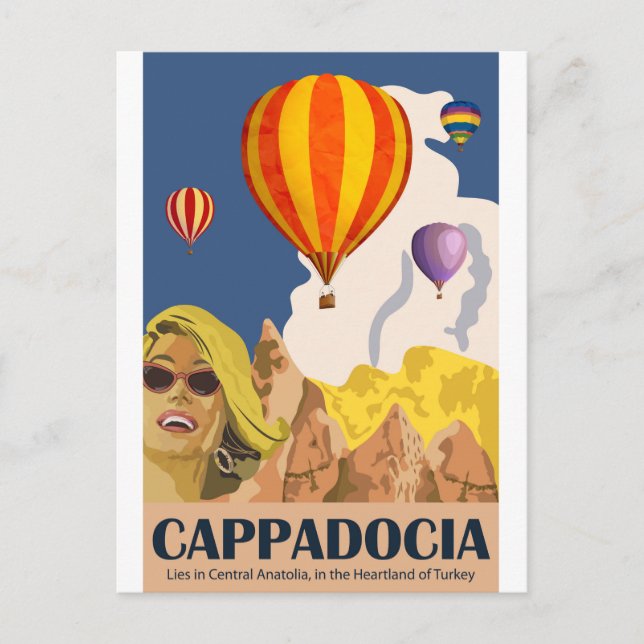 Cartão Postal Balões de Ar Quente sobre Cappadocia (Frente)