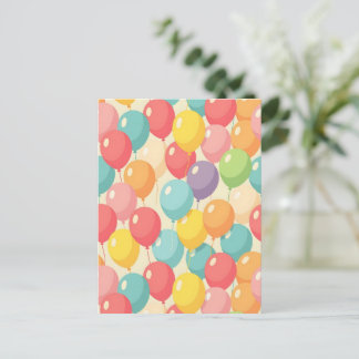Cartão Postal Balões de festa em cores diferentes