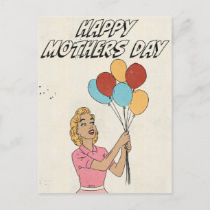 Cartão Postal Balões do Dia das Mães Felizes