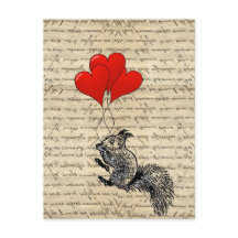 Balões do esquilo e do coração