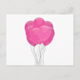 Cartão Postal Balões Rosa