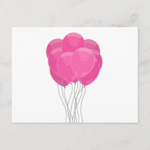 Cartão Postal Balões Rosa