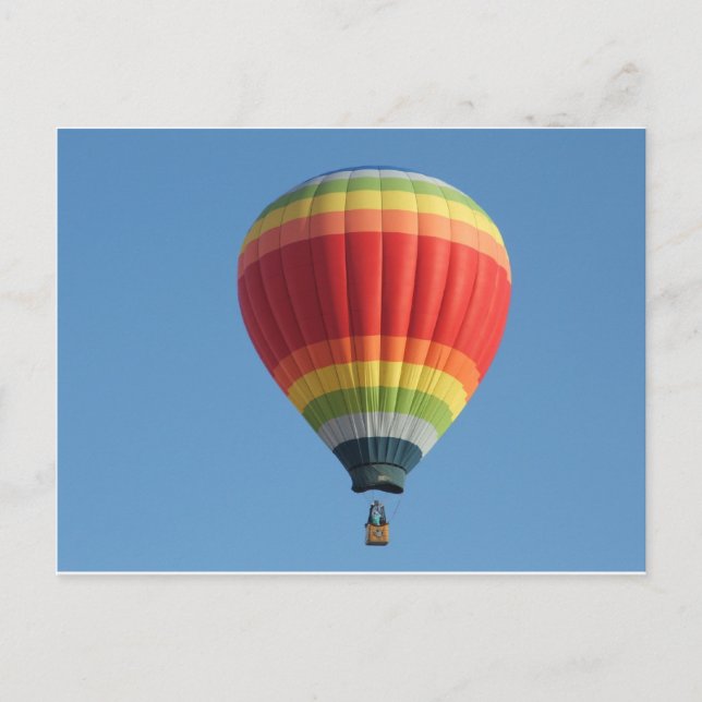 Cartão Postal Baloon do ar quente do arco-íris (Frente)