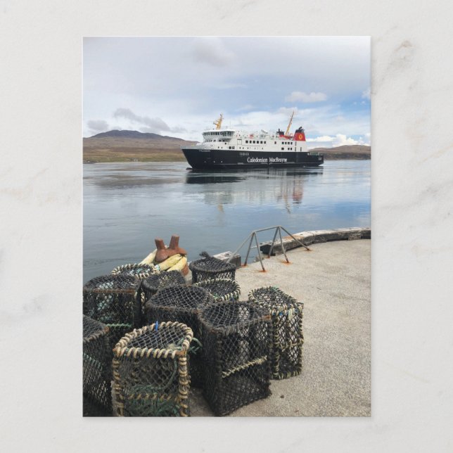 Cartão Postal Balsa Calmac navegando para Islay na Escócia (Frente)