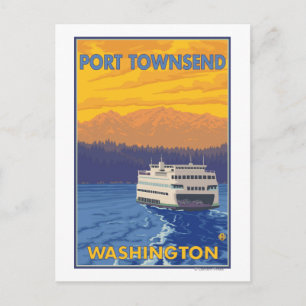 Cartão Postal Balsa e Montanhas - Port Townsend, Washington