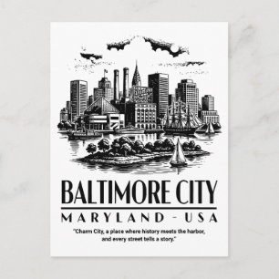 Cartão Postal Baltimore Cidade Maryland EUA