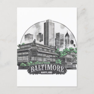 Cartão Postal Baltimore City Maryland EUA