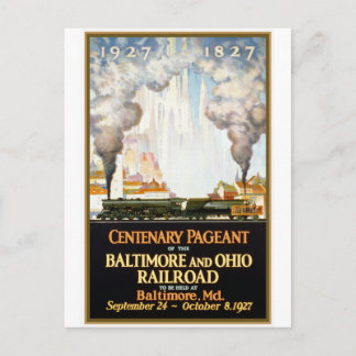 Cartão postal "Baltimore e Ohio Railroad Centenary