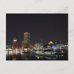 Cartão Postal Baltimore Inner Harbor à noite