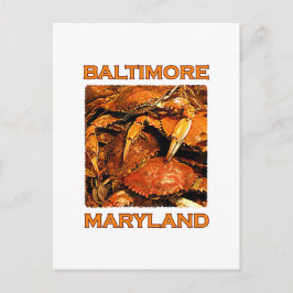 Cartão Postal Baltimore Maryland cozinhado Crabs o logotipo