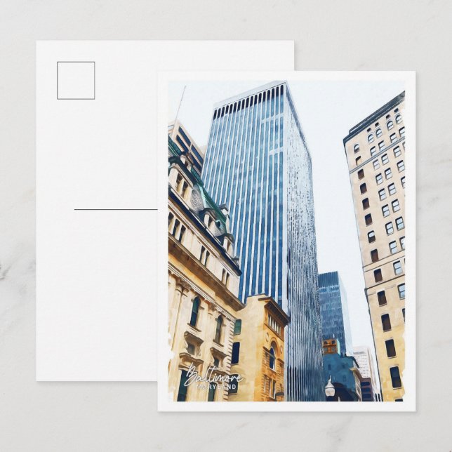 Cartão Postal Baltimore Maryland Linda Cidade de Pintura de Petr (Frente/Verso)