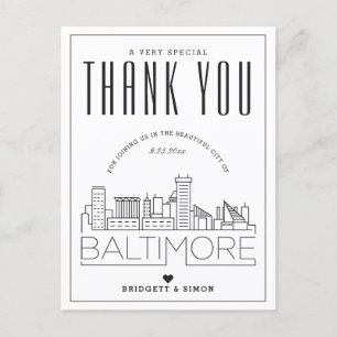 Cartão Postal Baltimore Wedding   Obrigados para o próximo! Cart