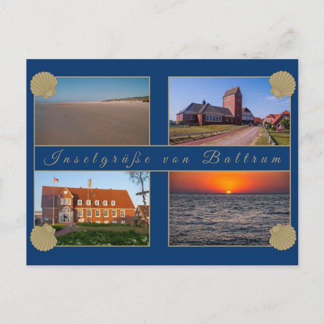 Cartão Postal Baltrum Ansichtskarte - Inselgrüße (Frente)