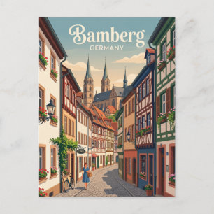 Cartão Postal Bamberg Centro Histórico Beco Alemanha