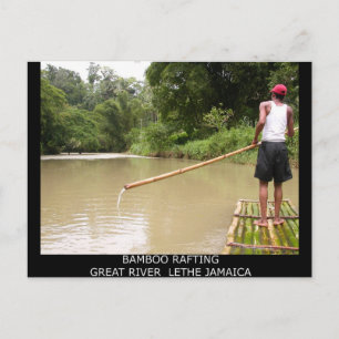 Cartão Postal Bamboo Rafting Excelente River Lethe Jamaica
