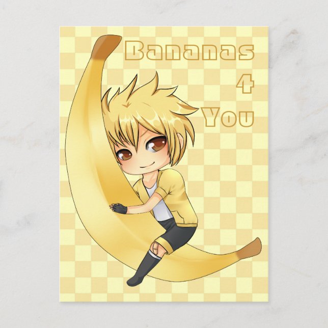 Cartão Postal Banana Boy chibi (Frente)
