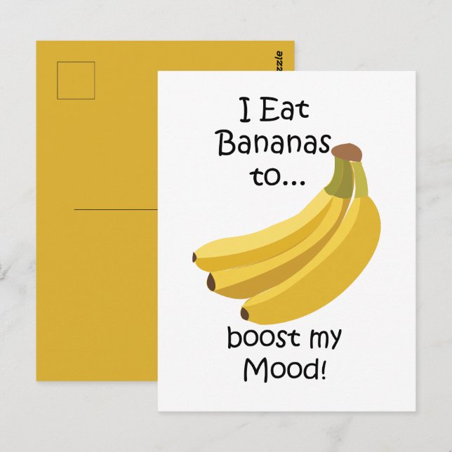 Cartão Postal Banana Fruit Boost My Mood Funny (Frente/Verso)