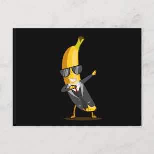 Cartão Postal Banana legal com Fato - Fruta Dab Funny Dancing