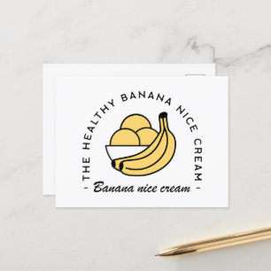 Cartão Postal Banana legal creme estética de fruta caseira saudá