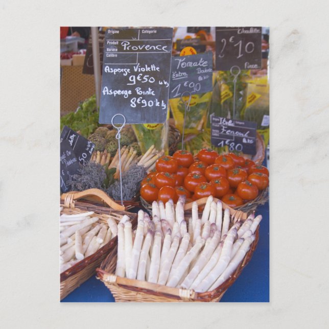 Cartão Postal Banca de comerciante de mercado de rua com branco (Frente)