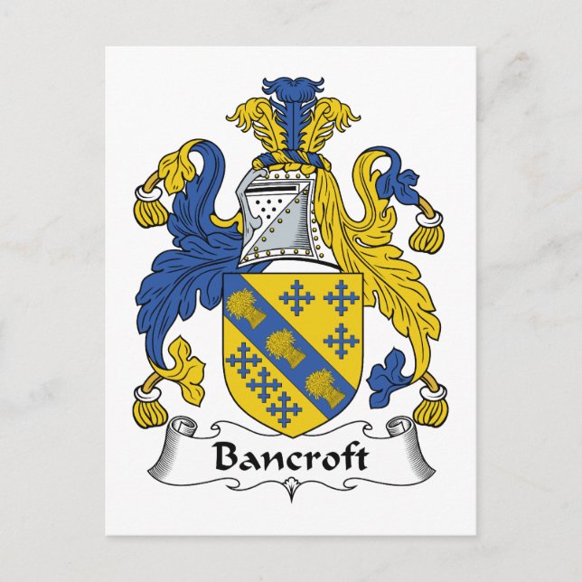 Cartão Postal Bancroft Family Crest (Frente)