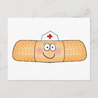 Cartão Postal Banda de Banda Whimsicla com Enfermeira Hat Cute
