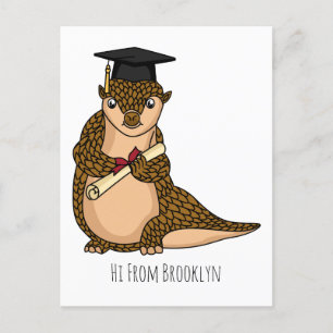 Cartão Postal Banda desenhada para graduação de pangolina