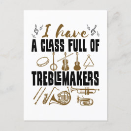 Cartão Postal Banda Diretor Classe de Professores Cheio de Trebl