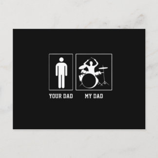 Cartão Postal Banda engraçada Drummer Meu Dia de os pais Pai