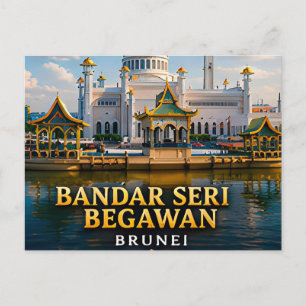 Cartão Postal Bandar Seri Begawan Capital de Brunei 📍