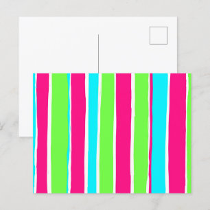 Cartão Postal Bandas Azuis Cor-de-Rosa Verde