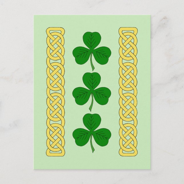 Cartão Postal Bandas Shamrock Trio e Knotwork (Frente)