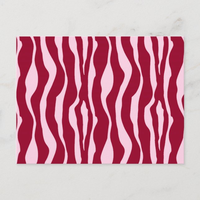 Cartão Postal Bandas-zebra - Borgonha e Rosa (Frente)