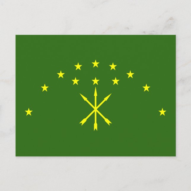 Cartão Postal Bandeira Adygea Patriótica (Frente)