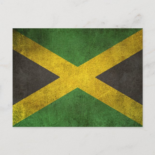 Cartão Postal Bandeira afligida vintage de Jamaica (Frente)