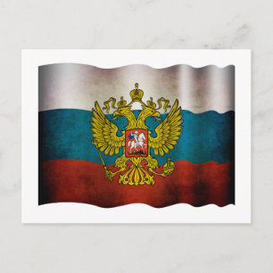 Cartão Postal Bandeira agitada da Rússia