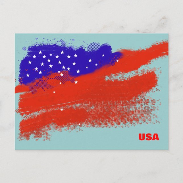 Cartão Postal bandeira américa (Frente)