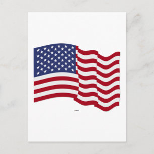 Cartão Postal Bandeira Americana Acenando