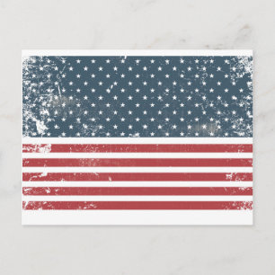 Cartão Postal bandeira americana angustiada
