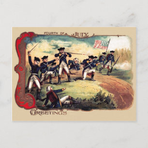 Cartão Postal Bandeira Americana da Batalha da Guerra Revolucion