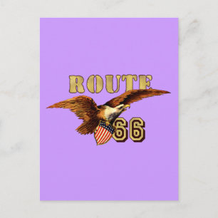 Cartão Postal Bandeira americana da Rota 66 EUA Águia Americana