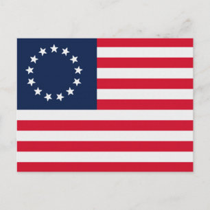 Cartão Postal Bandeira americana das estrelas de Betsy Ross 13