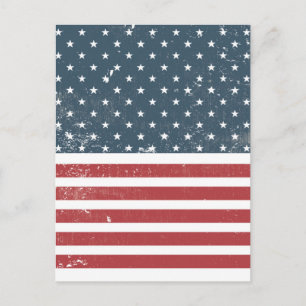 Cartão Postal bandeira americana desgastada