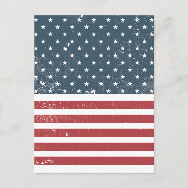 Cartão Postal bandeira americana desgastada (Frente)