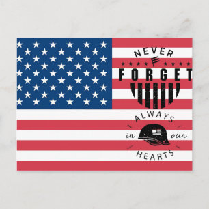 Cartão Postal Bandeira Americana do Dia da Memória