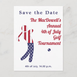 Cartão Postal Bandeira Americana do Torneio Golf de 4 de julho