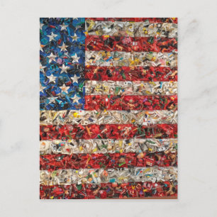 Cartão Postal bandeira americana grunge