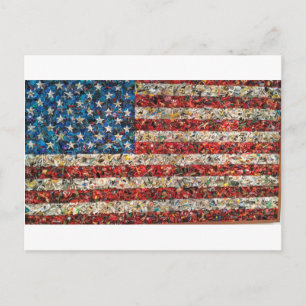 Cartão Postal bandeira americana grunge