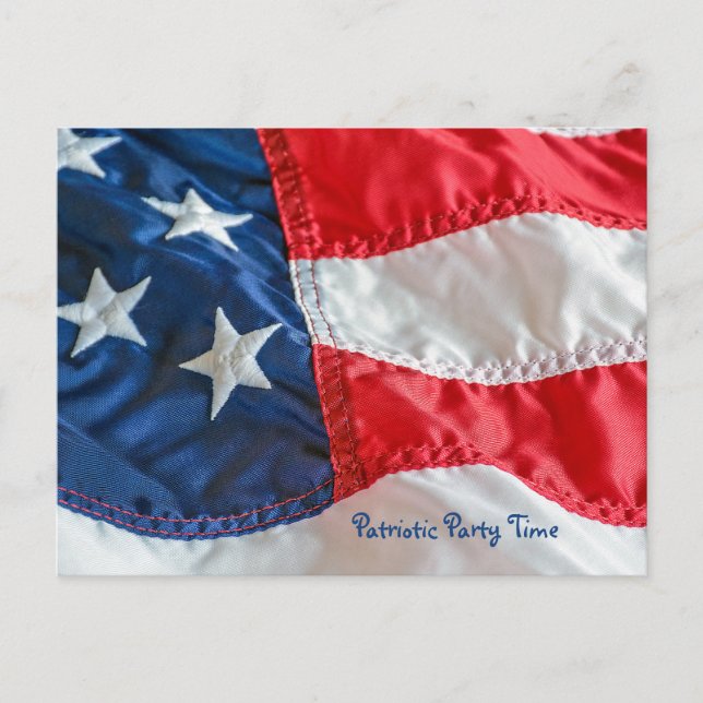 Cartão Postal Bandeira americana no dia 4 de julho (Frente)