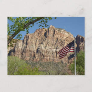 Cartão Postal Bandeira Americana no Parque Nacional Zion I